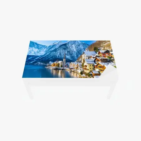 Tischaufkleber und Schreibtischaufkleber winterruhe in Hallstatt — alpendorf am see – Pixers®