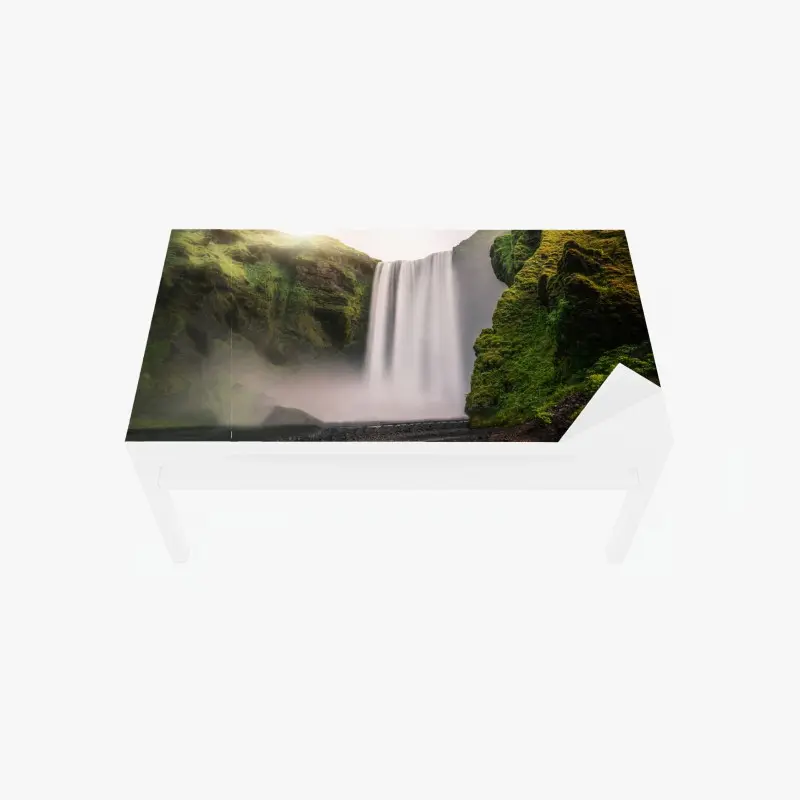 Tischaufkleber und Schreibtischaufkleber majestätischer wasserfall Skogafoss