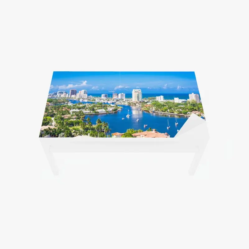 Tischaufkleber und Schreibtischaufkleber Fort Lauderdale stadtskyline am meer