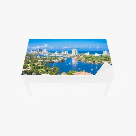 Tischaufkleber und Schreibtischaufkleber Fort Lauderdale stadtskyline am meer – Pixers®