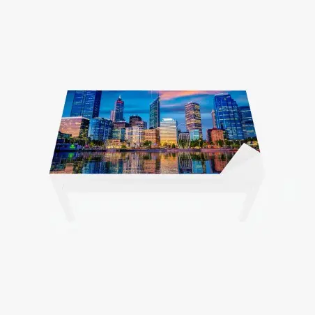 Tischaufkleber und Schreibtischaufkleber Perth skyline bei sonnenuntergang – Pixers®