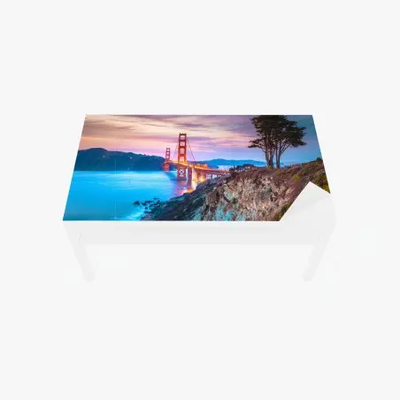 Tischaufkleber und Schreibtischaufkleber Golden Gate Bridge bei dämmerung – Pixers®