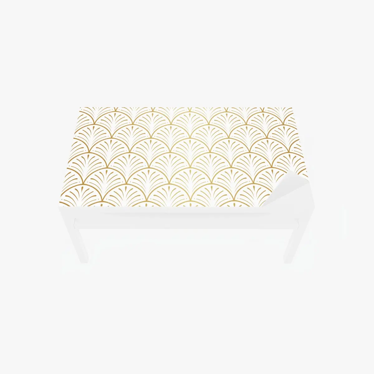 Tischaufkleber und Schreibtischaufkleber goldenes art deco fächermuster – Pixers®