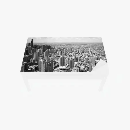 Tischaufkleber und Schreibtischaufkleber Chicago skyline in graustufen – Pixers®