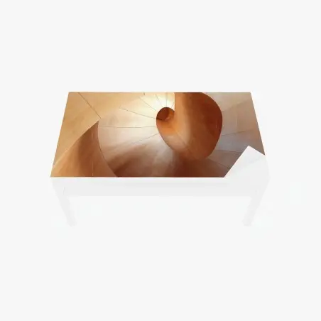 Tischaufkleber und Schreibtischaufkleber warme holzspirale – Pixers®