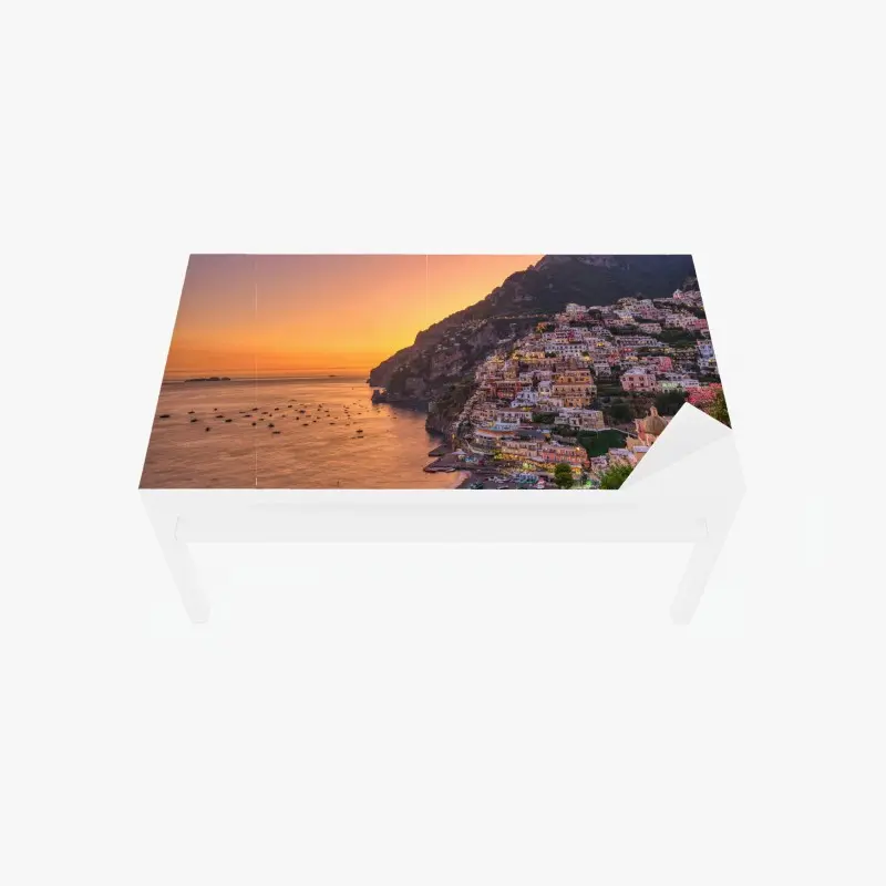 Tischaufkleber und Schreibtischaufkleber sonnenuntergang über Positano, Amalfiküste