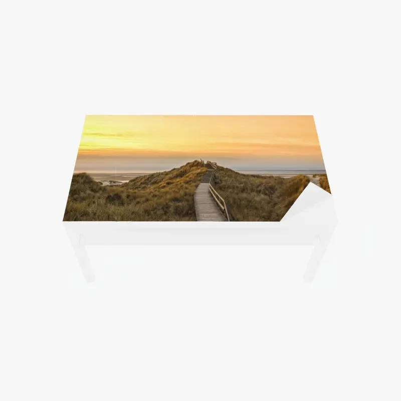 Tischaufkleber und Schreibtischaufkleber sonnenuntergang am strand von Amrum