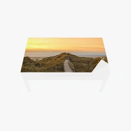 Tischaufkleber und Schreibtischaufkleber sonnenuntergang am strand von Amrum – Pixers®