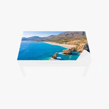 Tischaufkleber und Schreibtischaufkleber türkisfarbenes küstenpanorama – Pixers®