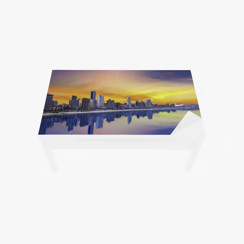 Tischaufkleber und Schreibtischaufkleber Durban dämmerung skyline am strand