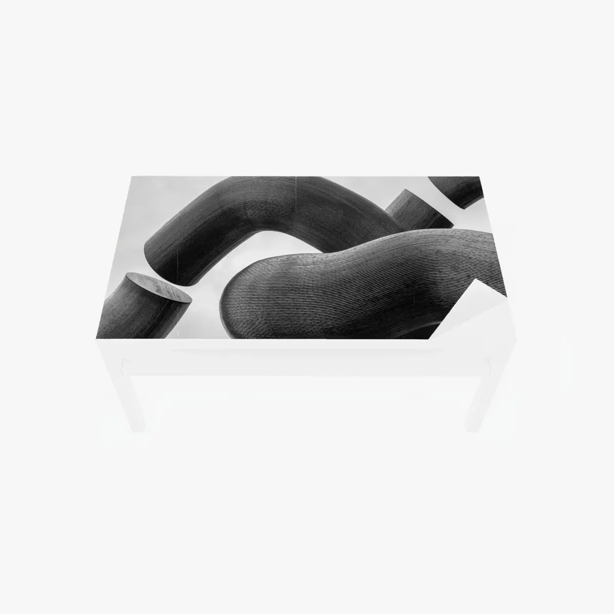 Tischaufkleber und Schreibtischaufkleber gekrümmte formen abstrakte skulptur in grau – Pixers®