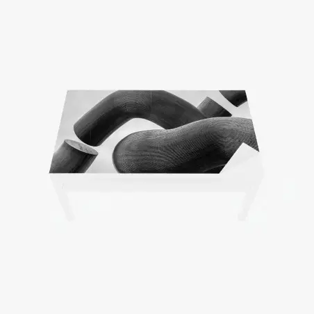 Tischaufkleber und Schreibtischaufkleber gekrümmte formen abstrakte skulptur in grau – Pixers®