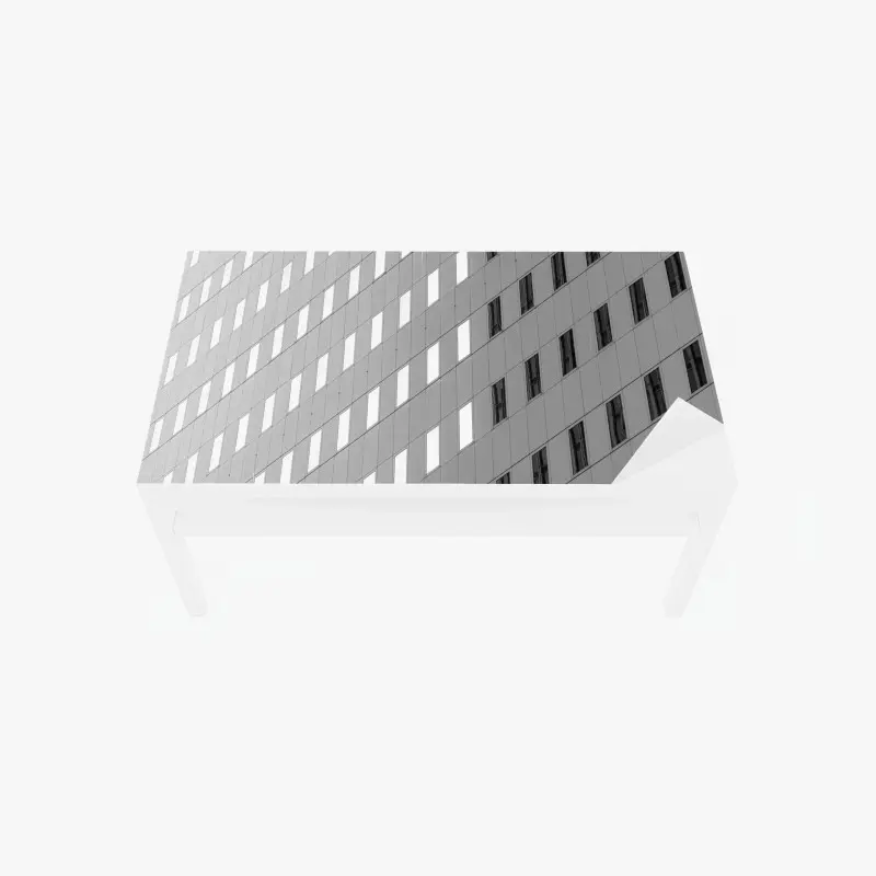 Tischaufkleber und Schreibtischaufkleber minimalistische fassadenstruktur mit geometrischem muster