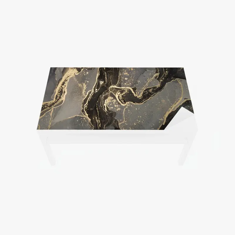 Tischaufkleber und Schreibtischaufkleber luxuriöser schwarz-goldener marmor abstrakt