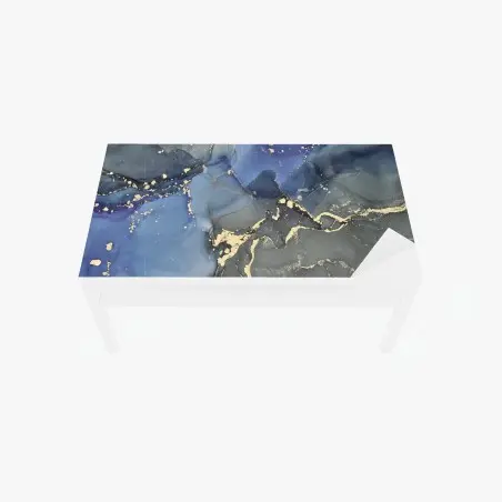 Tischaufkleber und Schreibtischaufkleber luxuriöse blau-goldene abstraktion – Pixers®