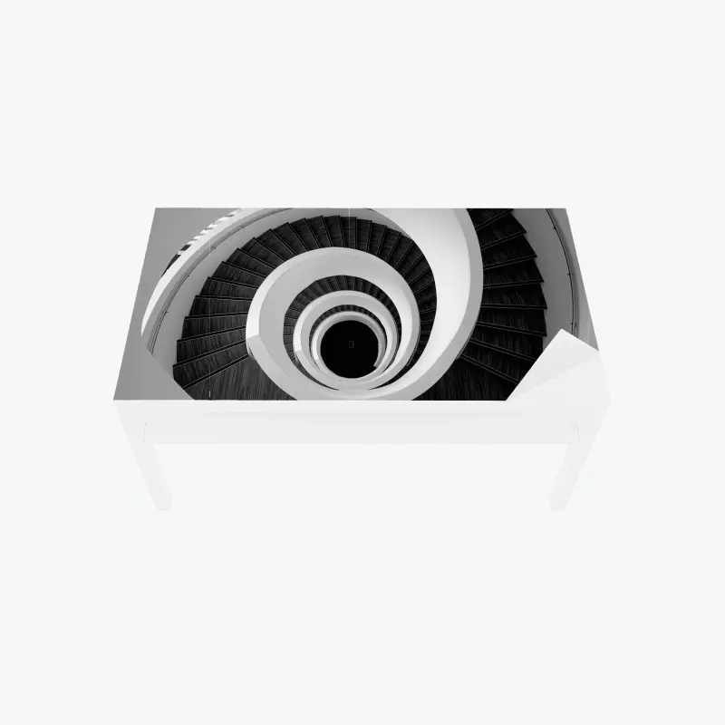 Tischaufkleber und Schreibtischaufkleber spiraltreppe in monochrom