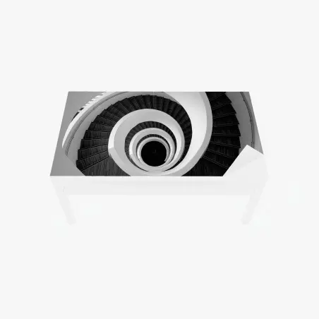 Tischaufkleber und Schreibtischaufkleber spiraltreppe in monochrom – Pixers®