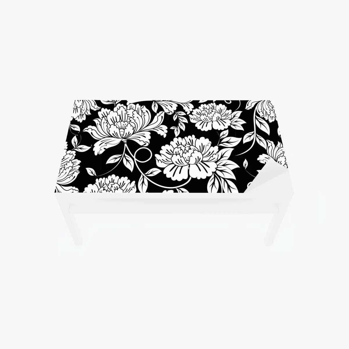 Tischaufkleber und Schreibtischaufkleber monochromes blumenmuster – Pixers®