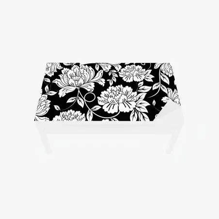 Tischaufkleber und Schreibtischaufkleber monochromes blumenmuster – Pixers®