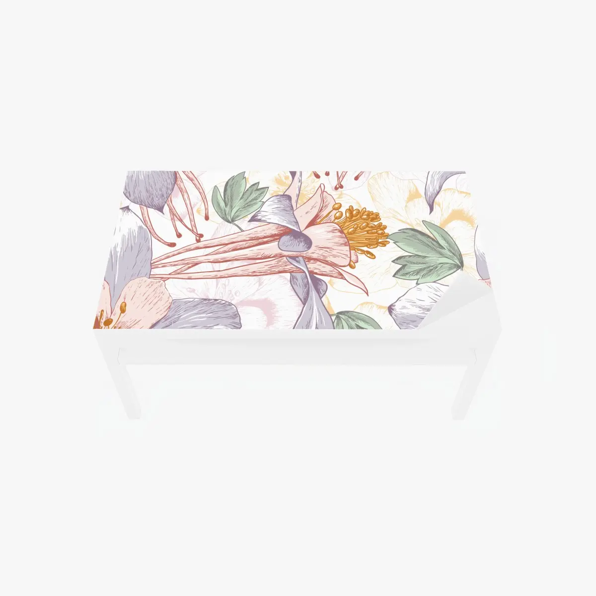 Tischaufkleber und Schreibtischaufkleber zarte pastellblumen im botanischen stil – Pixers®
