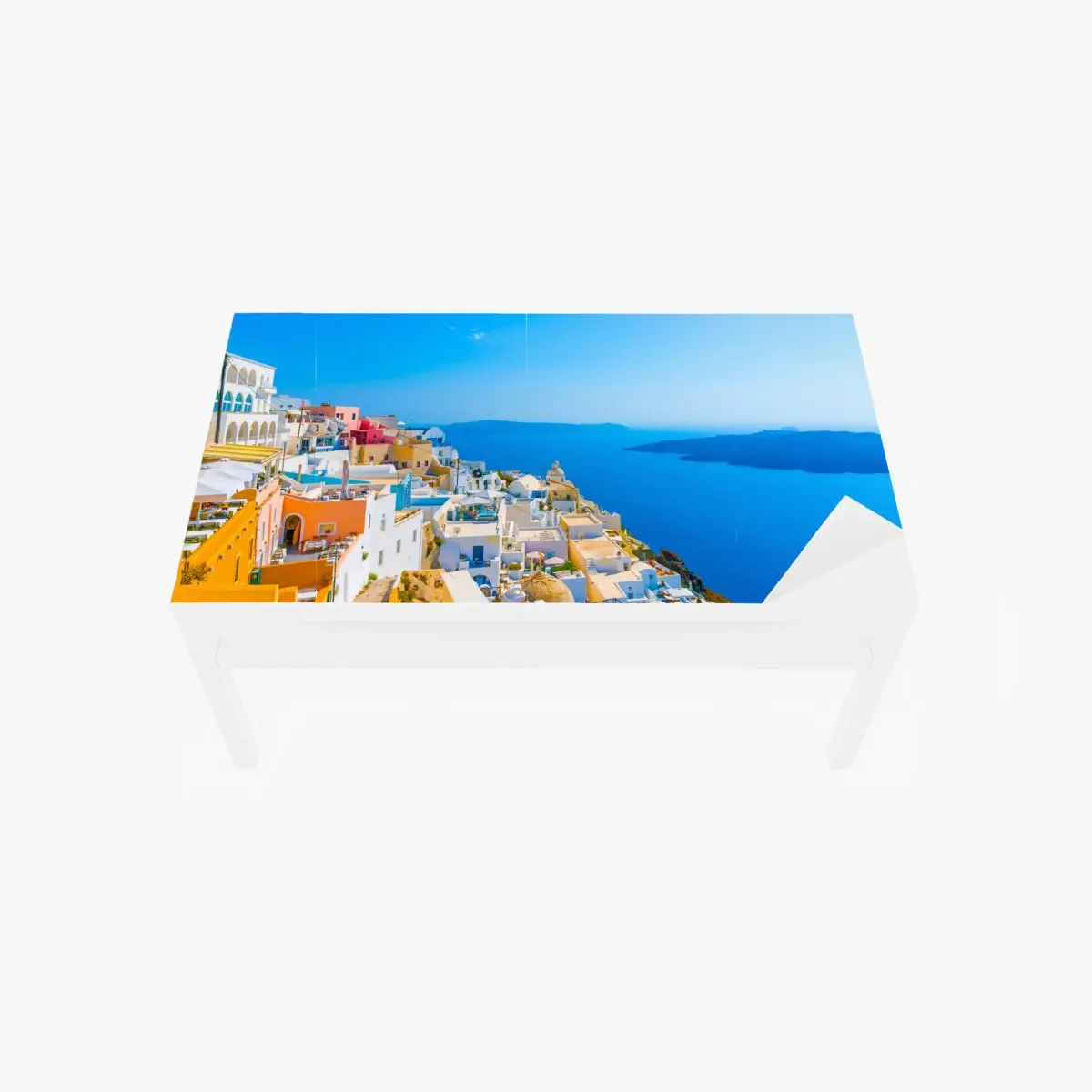 Tischaufkleber und Schreibtischaufkleber sonnige ansicht der caldera von Santorini – Pixers®