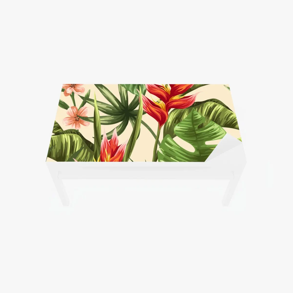 Tischaufkleber und Schreibtischaufkleber tropisches blumenmuster mit hibiskus und plumeria – Pixers®