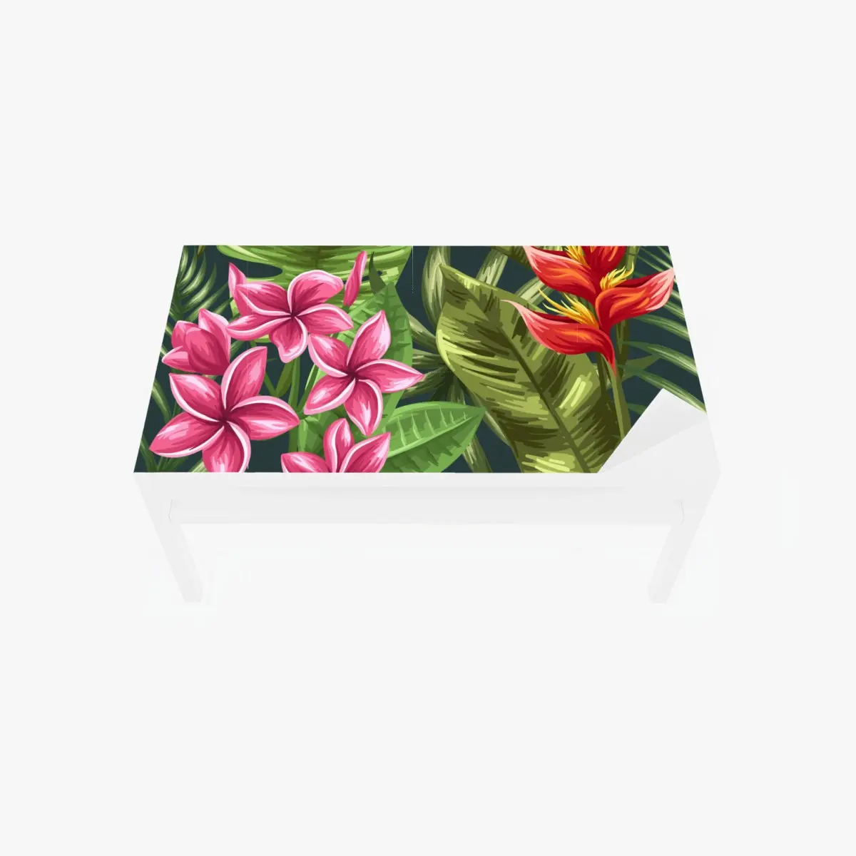 Tischaufkleber und Schreibtischaufkleber tropisches hibiskus- und plumeria-blumenmuster – Pixers®