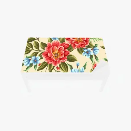 Tischaufkleber und Schreibtischaufkleber lebhaftes aquarell blumenmuster – Pixers®