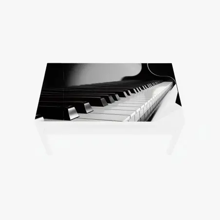 Tischaufkleber und Schreibtischaufkleber elegante schwarzweiß klaviertasten – Pixers®