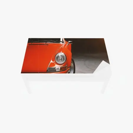 Tischaufkleber und Schreibtischaufkleber roter oldtimer sportwagen nahaufnahme – Pixers®
