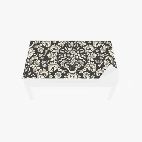 Tischaufkleber und Schreibtischaufkleber vintage blumiges damastmuster – Pixers®