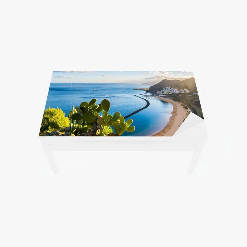 Tischaufkleber und Schreibtischaufkleber sonniger strand Las Teresitas panorama