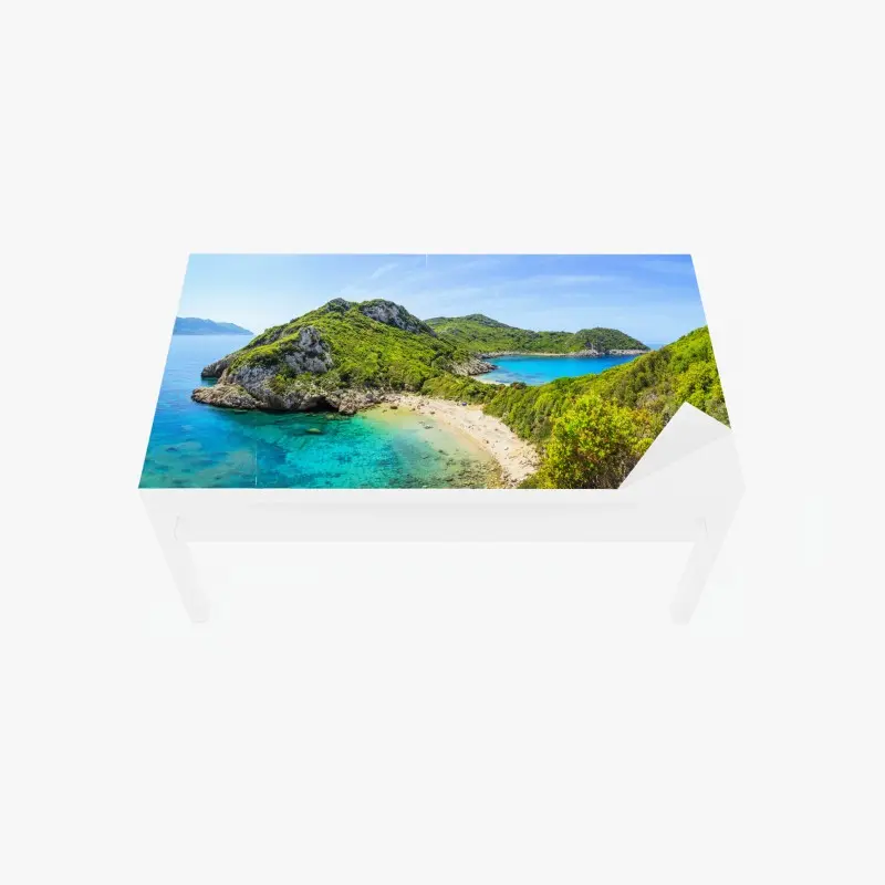 Tischaufkleber und Schreibtischaufkleber türkisbucht auf einer insel