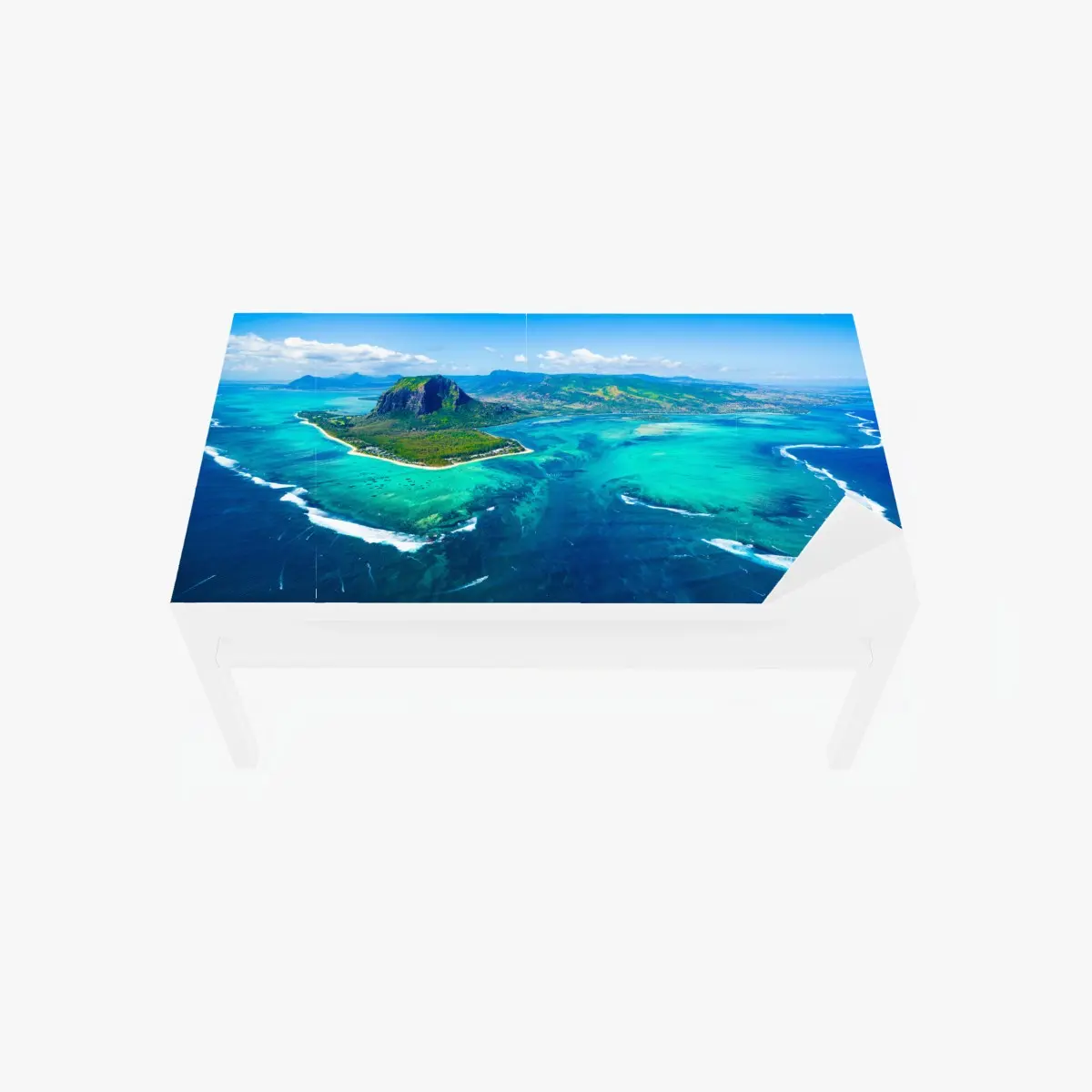 Tischaufkleber und Schreibtischaufkleber panorama Le Morne über der lagune von Mauritius – Pixers®