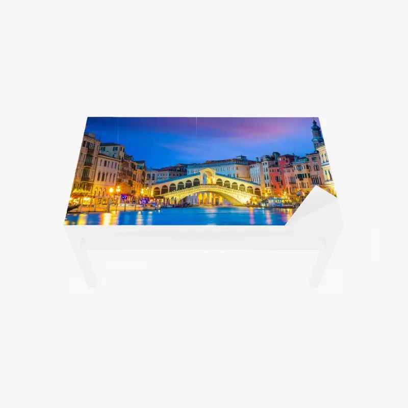Tischaufkleber und Schreibtischaufkleber Rialto brücke bei dämmerung, Venedig
