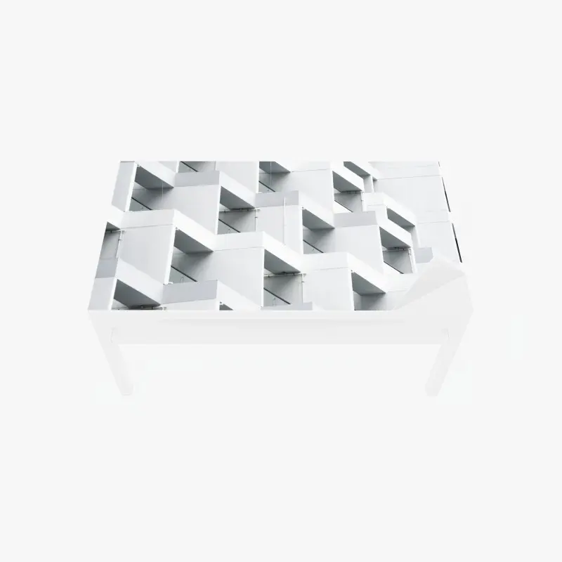 Tischaufkleber und Schreibtischaufkleber weiße betonfassade im geometrischen muster