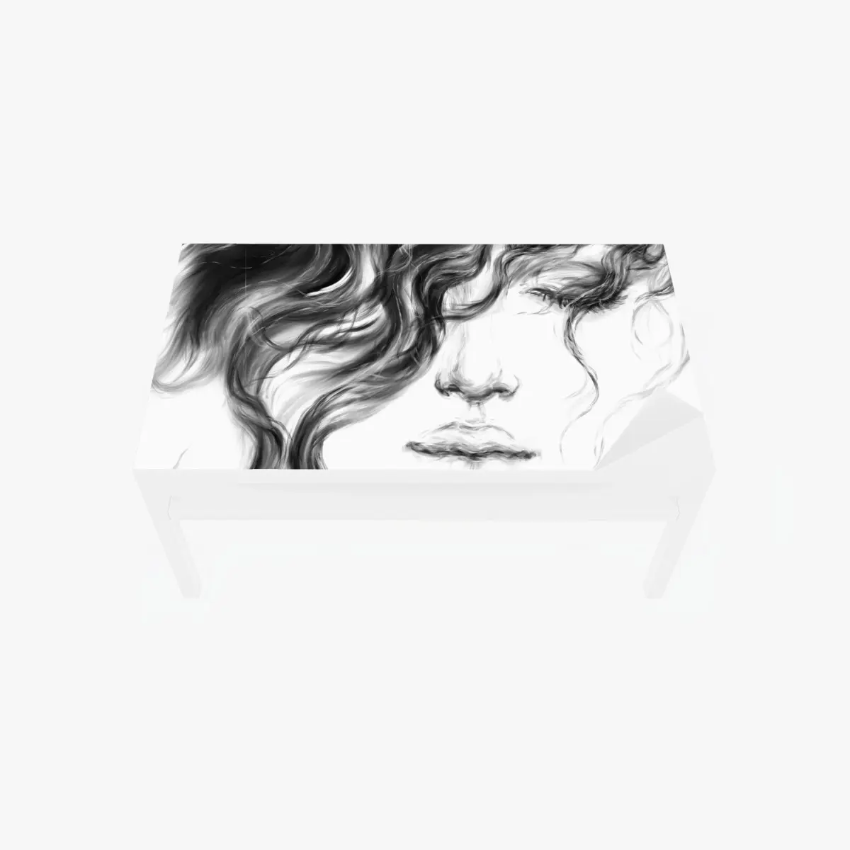 Tischaufkleber und Schreibtischaufkleber ätherisches monochromes porträt – Pixers®