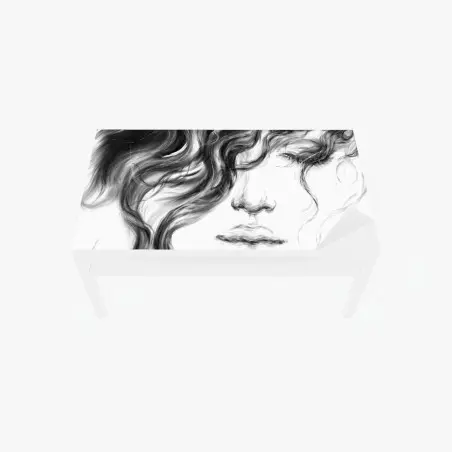 Tischaufkleber und Schreibtischaufkleber ätherisches monochromes porträt – Pixers®