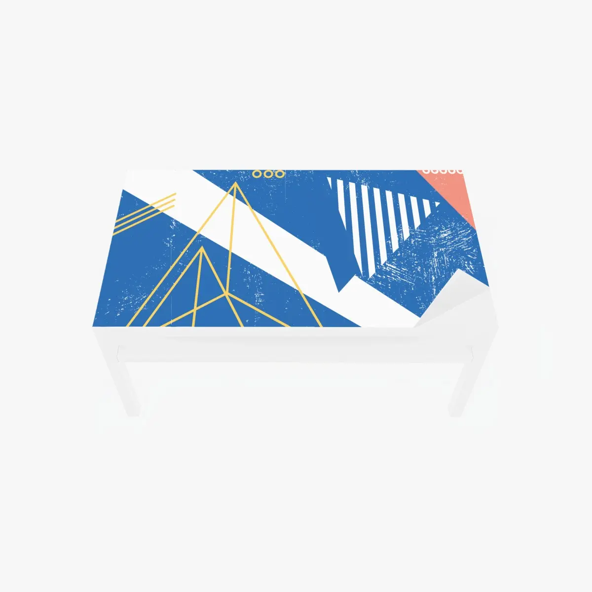 Tischaufkleber und Schreibtischaufkleber geometrische abstraktion in blau – Pixers®