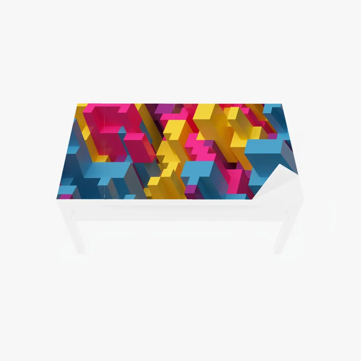 Tischaufkleber und Schreibtischaufkleber buntes 3d-voxel-muster – Pixers®