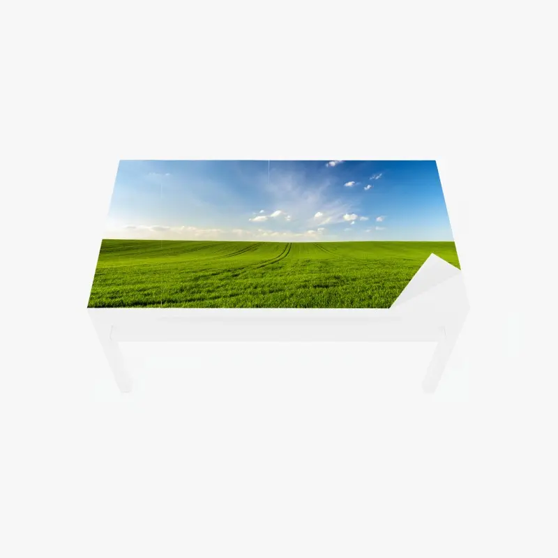 Tischaufkleber und Schreibtischaufkleber frühlingsgrüne wiesenpanorama