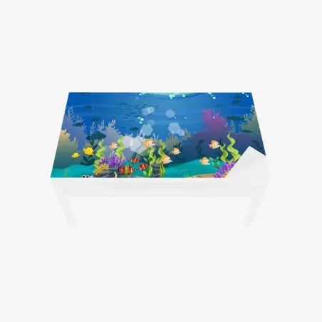 Tischaufkleber und Schreibtischaufkleber verspielte unterwasserwelt mit korallenriff – Pixers®