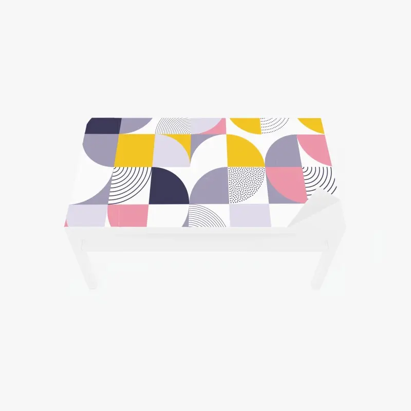 Tischaufkleber und Schreibtischaufkleber pastellfarbenes geometrisches muster mit halbkreisen