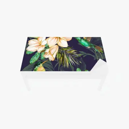 Tischaufkleber und Schreibtischaufkleber tropische kolibris und plumeria in aquarell – Pixers®