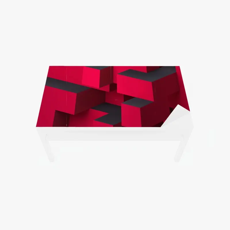 Tischaufkleber und Schreibtischaufkleber kräftige rote geometrische blöcke