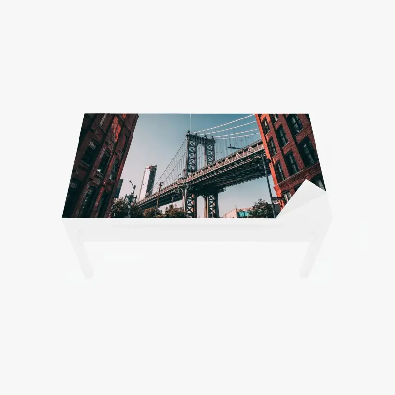 Tischaufkleber und Schreibtischaufkleber Manhattan brücke in urbaner perspektive