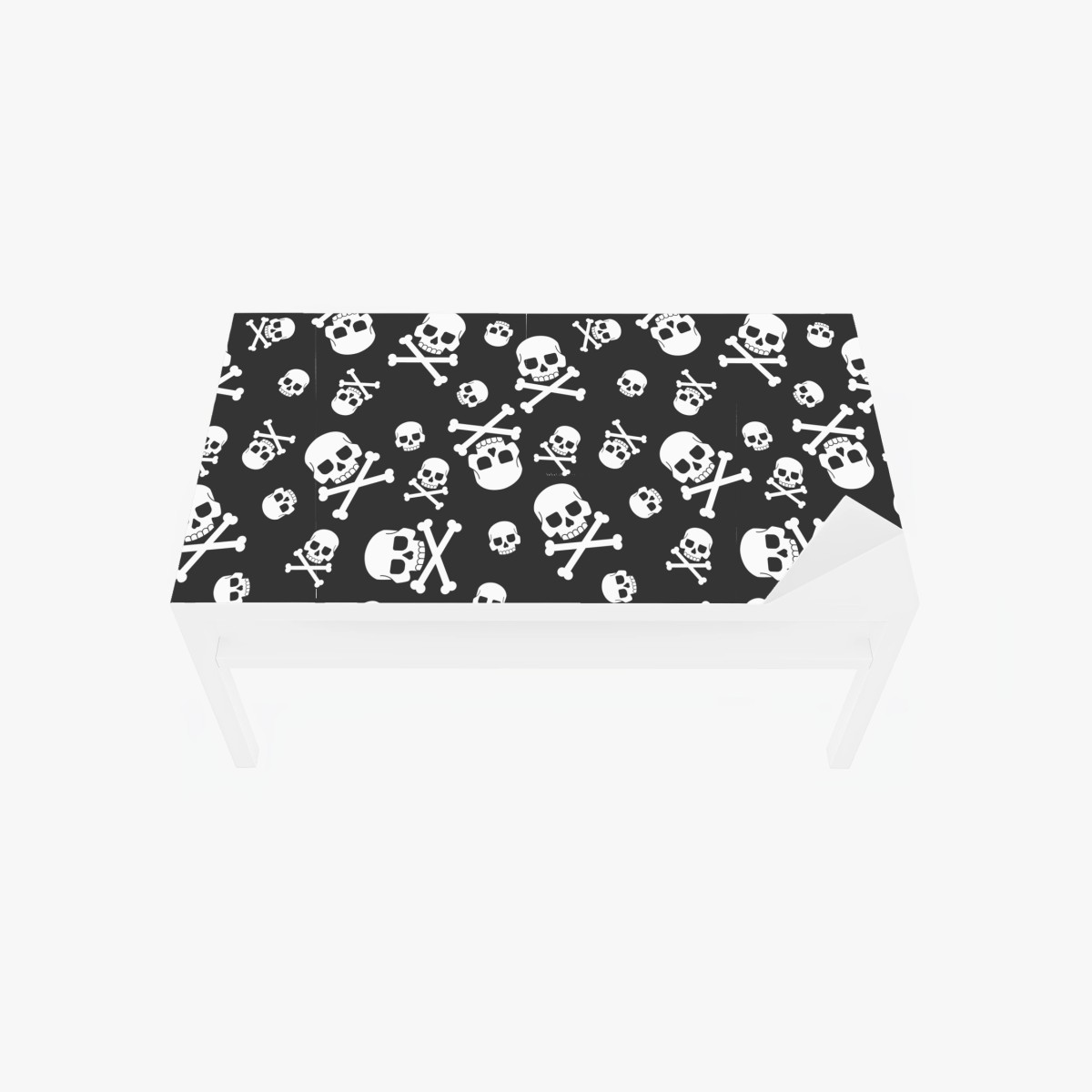 Tischaufkleber und Schreibtischaufkleber weißes totenkopf muster auf grauem hintergrund – Pixers®