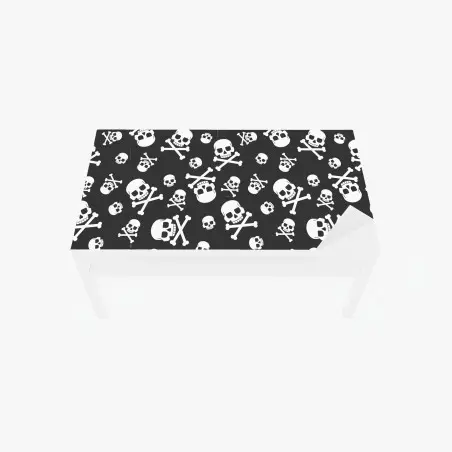 Tischaufkleber und Schreibtischaufkleber weißes totenkopf muster auf grauem hintergrund – Pixers®