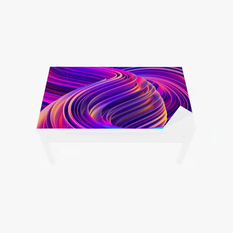 Tischaufkleber und Schreibtischaufkleber leuchtender lila 3d bandwirbel