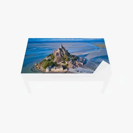 Tischaufkleber und Schreibtischaufkleber Mont Saint-Michel luftaufnahme panorama – Pixers®